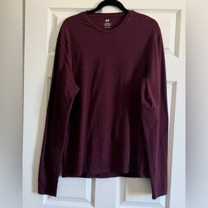 H&M Man’s Deep Burgundy Long Sleeve Tee